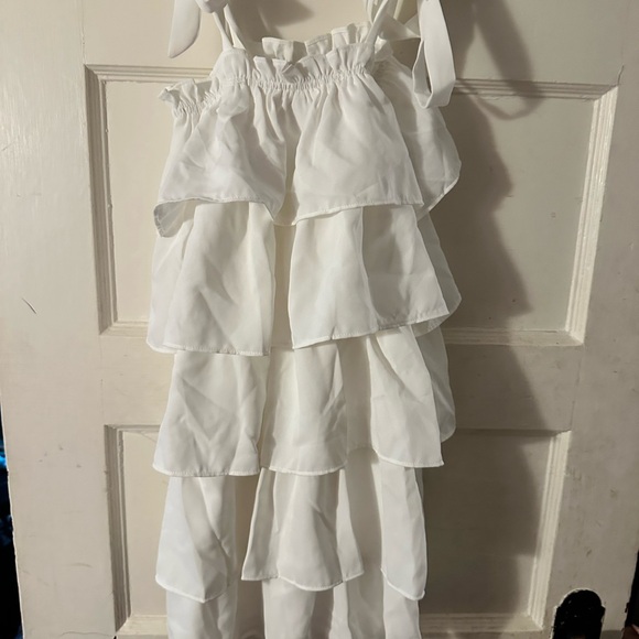 3 white ruffle flower girl dresses in size 6,7,8 BNWT event dress FREE SHIPPING - Picture 2 of 7